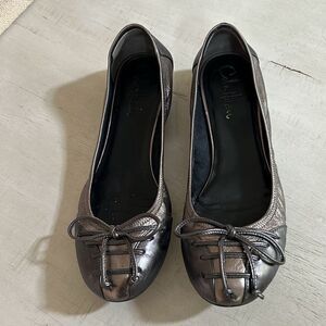 Cole Haan Silver Leather Ballet Flats
